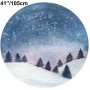Snowy Forest Circle Landscape Wall Decal Sticker