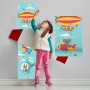Kids Blue Height Chart Wall Sticker Decal