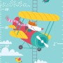 Kids Blue Height Chart Wall Sticker Decal