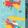 Kids Blue Height Chart Wall Sticker Decal