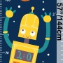 Kids Height Ruler with Robots Wall Decal Sticker
