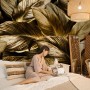 Elegant Golden Dead Leaf Wallpaper Mural
