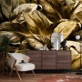 Elegant Golden Dead Leaf Wallpaper Mural