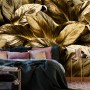 Elegant Golden Dead Leaf Wallpaper Mural