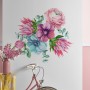 Watercolor Pink Protea with Ranunculus and Tulips Wall Decal Sticker