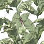 Green Tropical Bananana Leaves with Calla Lily Flowers Wallpaper Mural