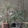 Retro Soft Forest with Stork Wallpaper Mural