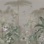 Retro Soft Forest with Stork Wallpaper Mural