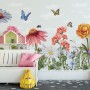 Kids Floral Gardens with Butterflies Wallpaper Mural