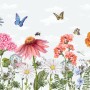 Kids Floral Gardens with Butterflies Wallpaper Mural