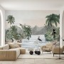 Tropical Nature Landscape with Birds Wallpaper Mural