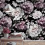 Vintage Dark Large Peony Flower Wallpaper Mural