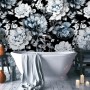 Vintage Dark Large Peony Flower Wallpaper Mural