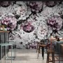 Vintage Dark Large Peony Flower Wallpaper Mural