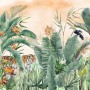 Tiger and Tropical Leaves Wallpaper Mural