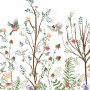 Spring Flower with Birds  on the Trees Wallpaper Mural