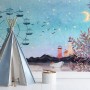 Sea Landscape with Ferris Wheel Wallpaper Mural