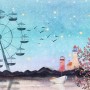 Sea Landscape with Ferris Wheel Wallpaper Mural