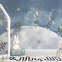 Girls on the Moon Kids Wallpaper Mural
