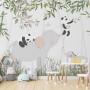 Panda Bear on Elephant Wallpaper Mural