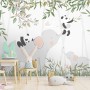 Panda Bear on Elephant Wallpaper Mural