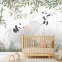 Panda Bear on Elephant Wallpaper Mural