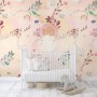 Nursery Cute Clouds with Leafs Wallpaper Mural