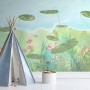 Nursery Lotus Leaf and Fish Wallpaper Mural