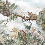 Leopards and Tropical Leaves Wallpaper Mural
