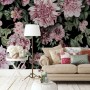 Florals With Green Leafs Wallpaper Mural