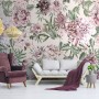 Florals With Green Leafs Wallpaper Mural