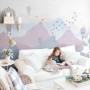 Kids Soft Misty Mountain Landscape and Old Hot Air Balloons