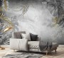 Monochrome Grunge Leaf with Splash Wallpaper Mural