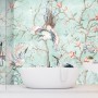 Chinoiserie Peony Blossom with Chinese Birds Wallpaper Mural