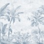 Monochrome Antique Jungle Landscape Wallpaper Mural