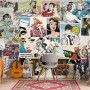 Retro Pop Art Comic Faces Wallpaper Mural