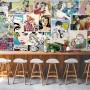 Retro Pop Art Comic Faces Wallpaper Mural