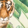 Watercolor Safari Animals in the Rainforest Wallpaper Mural for Kids