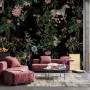 Dark Botanical Plants with Animals Wallpaper Mural