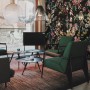 Art Nouveau Dark Floral Wallpaper Mural