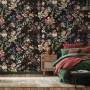 Art Nouveau Dark Floral Wallpaper Mural