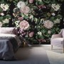 Dark Botanical Soft Floral Wallpaper Mural