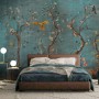 Watercolor Chinoiserie Fruit Trees Wallpaper Mural