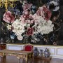 Watercolor Dark Peony Floral Wallpaper Mural