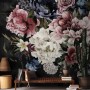 Watercolor Dark Peony Floral Wallpaper Mural