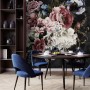 Watercolor Dark Peony Floral Wallpaper Mural