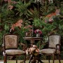 Dark Tropical Trees with Leopards Wallpaper Mural