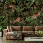 Dark Tropical Trees with Leopards Wallpaper Mural