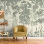 Monochrome Tree Forest Silhouette Wallpaper Mural