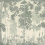 Monochrome Tree Forest Silhouette Wallpaper Mural